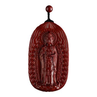 男女款紫檀木本命佛南海观音吊坠