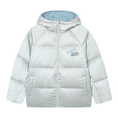 特步童装儿童羽绒服男童户外保暖冬季新款免洗街潮连帽外套