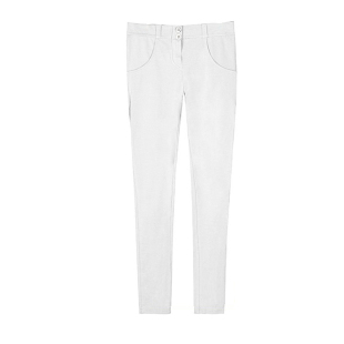 网红蜜桃臀瑜伽健身裤低腰提臀牛仔裤白色夏季薄款弹力紧身裤浅色