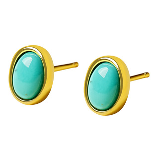 宫里上新绿松石耳钉女纯银耳饰耳环秋冬气质高级感生日礼物送妈妈