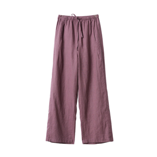 高阶款 14支水洗汉麻 女士松弛感长腿裤高腰休闲阔腿裤春夏款女装