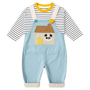 嘟嘟家儿童套装春季男童上衣女童裤子宝宝背带裤卡通春装新款童装