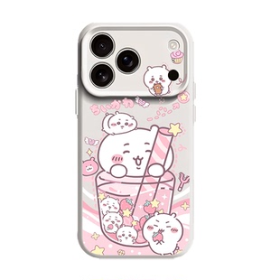 饮料chiikawa适用苹果17手机壳iPhone16promax磁吸15新款14情侣款13mini乌萨奇12小八11吉伊x液态硅胶男女air