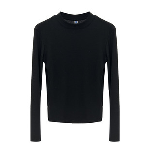 widelia陈姬儿半高领小立领9585白色内搭打底衫9585-1长袖T上衣女