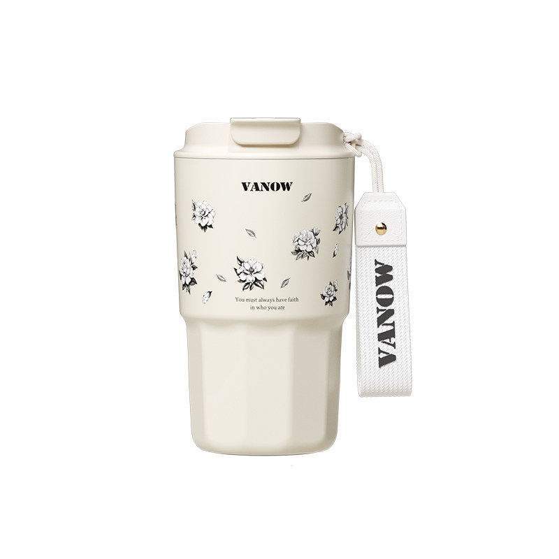 Vanow山茶花咖啡保温杯陶瓷内胆
