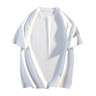 夏季纯棉短袖T恤男士半袖纯色白色纯白体恤打底衫上衣男款衣服潮T