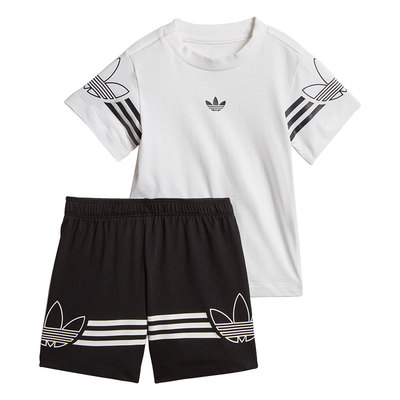 Adidas/阿迪达斯正品 当季男婴童OUTLINE TEE SET短袖套服 DV2833