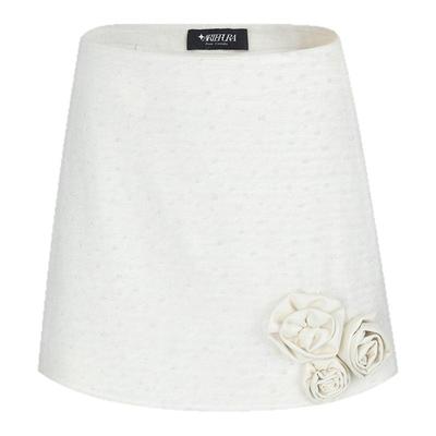 ARTE PURA2025秋冬新款白色立体花朵珍珠小A裙半身裙女轻奢高级感