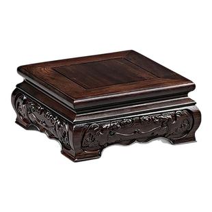 黑檀木底座工艺品盆景花瓶玉器佛像古玩摆件香炉实木托架增高底座