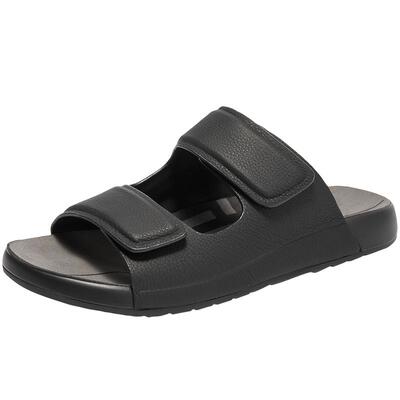 百丽男鞋休闲软底勃肯拖鞋夏新牛皮革吐司拖透气凉拖A1626BT4