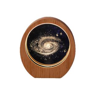 发光银河系木质水晶小夜灯桌面摆件装饰品生日礼物女生送闺蜜女友