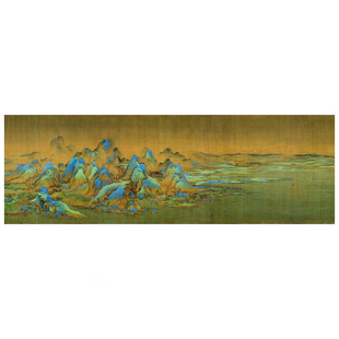 新中式装饰画冷枚月曼清游图山水画挂画客厅沙发玄关餐厅画国画