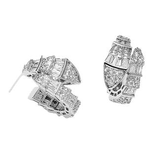 卡洛美闪耀满钻灵蛇耳环女轻奢小众高级感耳钉S925银针设计感耳圈