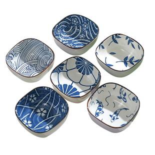 调味碟日式方形家用陶瓷醋碟蘸料碟酱油火锅调料碗咸菜小吃味碟