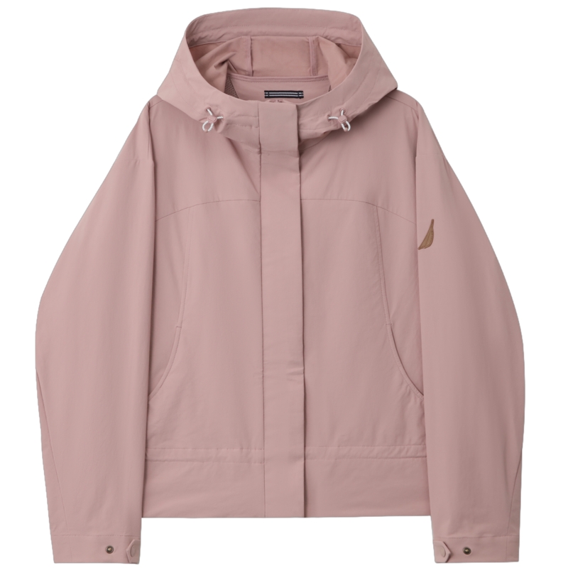 NAUTICA/诺帝卡女装25秋季新品柔软登山呢带弹短款连帽夹克53JO02