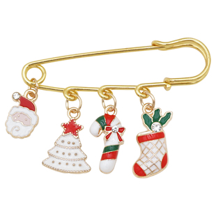 圣诞节别针胸针卡通麋鹿雪花节日小礼物配饰毛衣开衫围巾百搭装饰