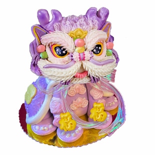 网红大醒狮儿童生日花馍满月百天宴周岁摆台胶东饽饽花样非遗传承