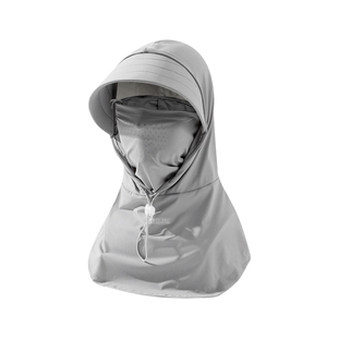 防晒面罩可戴头盔男士遮阳连帽户外骑行防晒帽护脖子透气冰丝面巾