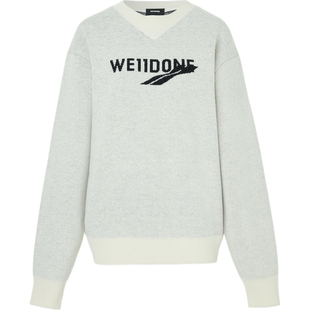 【折扣】WE11DONE女秋冬提花针织羊毛宽松毛衣