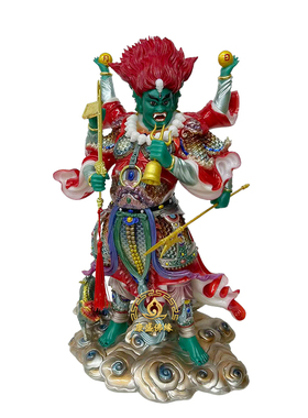 汉白玉地司太岁殷元帅像家居摆件