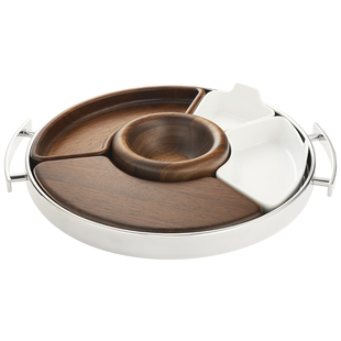 CHRISTOFLE昆庭MOOD MINI心境蛋胡桃木小食托盘多功能勺套装礼物