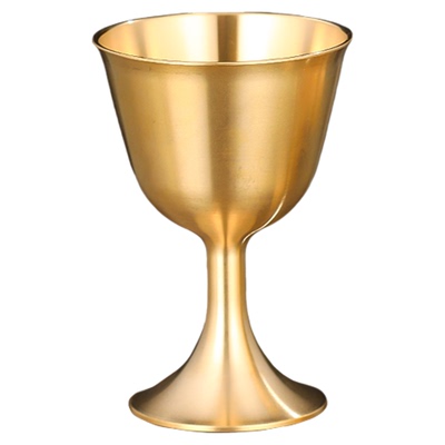 黄铜供酒杯财神爷高脚圣水杯佛前供佛水杯观音净水杯家用贡酒杯