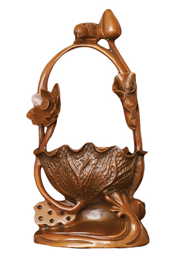 诺轩铜喜鹊莲花摆件桌面