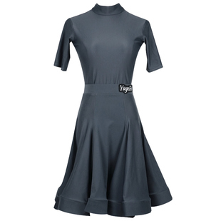 语歌菲拉丁舞比赛服女童夏季短袖专业国标儿童标准分体高领规定服