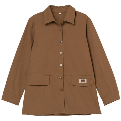 50多岁妈妈衬衫外套女中长款