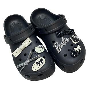 可爱安可拉红kitty猫咪洞洞鞋鞋花卡通鞋扣拖鞋面可拆卸装饰配件