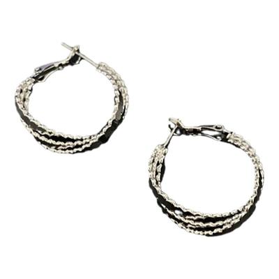 耳环银色三层韩国小众设计感耳圈