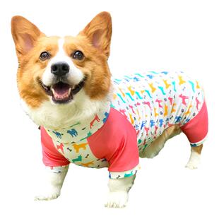 狗狗衣服夏季薄款柯基专用四脚衣防掉毛防尘速干比熊柴犬四脚服