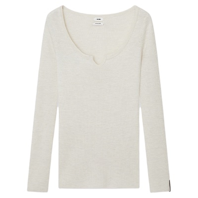 IMMI25AW羊毛低领长袖修身针织衫