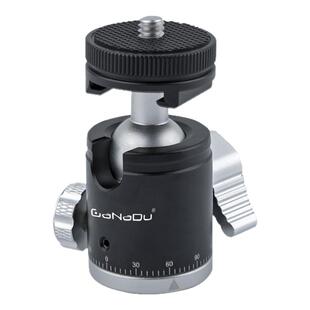 GaNaDu 金属万向全景冷靴云台360度旋转球形多功能阻尼迷你小型便携单反相机闪光补光灯冷靴座直播三脚架通用