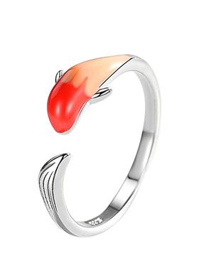 925银复古福运锦鲤戒指创意清新