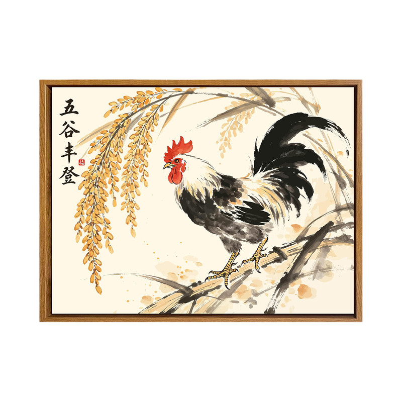 中古风雄鸡DIY数字油画高级感