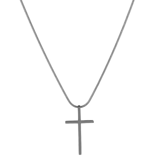 钛钢十字架吊坠男士项链嘻哈蛇骨链子男生男款潮流小众高级感配饰