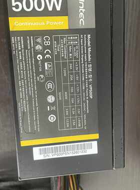 下单前咨询安钛克VP500P电源，额定500W，功能完好。显卡供电6