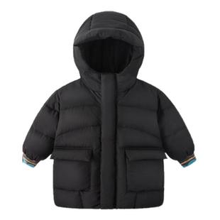 儿童羽绒服三防中长款冬季男童上衣女童棉服童装外套加厚冬装F