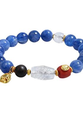 【音凉】与卿珠宝蓝晶石水晶手串女生生日礼物男生红玛瑙手链
