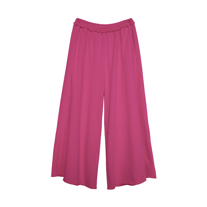 胖mm风格款阔腿裤200斤木子理想大码女装春季松紧腰时髦垂顺长裤