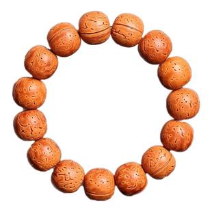 精品野生山桃核手串老型极限弧老型东北核高抛桃核光珠手串文玩