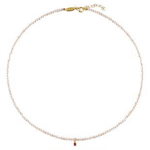 【李佳琦直播间生活节】海蒂2-3mm 12生辰石挂坠淡水珍珠项链S925