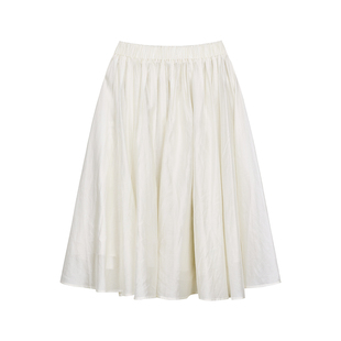 CROWNLESS未冕浅春系Dress in light柔雾天丝薄纱微A伞型半纱裙