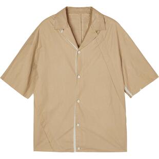 速写outlets奥莱男装夏季末折扣衬衣短袖宽松含棉翻领9N6212270