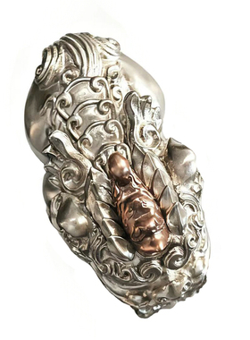 银版铜角貔貅大元帅丨青炙原创手把件实心银招财神兽桌面摆件国潮