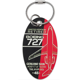 美国PLANETAGS钥匙扣行李牌波音747TWA空客A380PAN航飞机蒙皮挂件