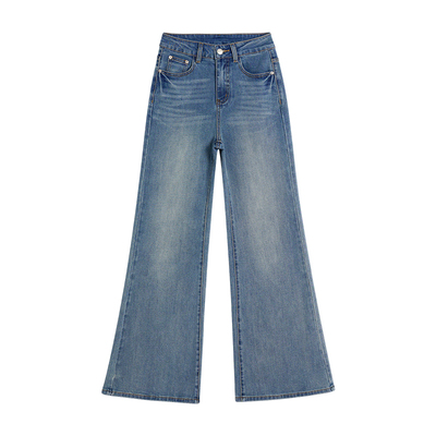 王家有鱼莱赛尔新款微喇牛仔裤女