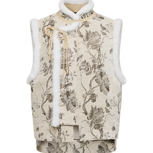 EP雅莹蓝标系列丨国风立领水貂毛皮马甲外套 2025秋冬新款1016A