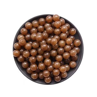 天然和田玉且末糖料散珠圆珠diy玉髓玉石手链项链手工编制饰品珠